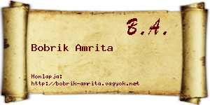 Bobrik Amrita névjegykártya